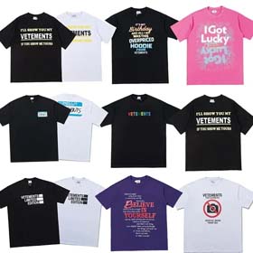 VETEMENTS Wittemon print casual short-sleeved T-shirt-1901  