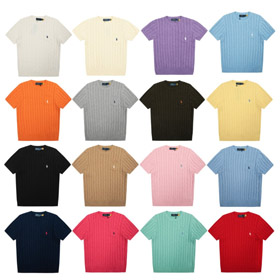 Polo Ralph Lauren Knitted Cable Pocket Short-Sleeve T-Shirt-6313  