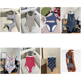 Gucci New One-Piece Triangle Swimsuit-6460  